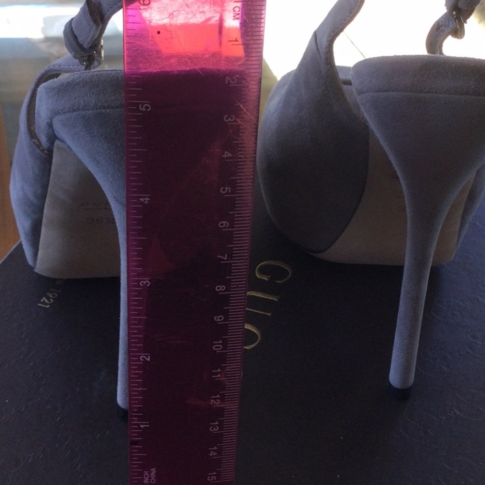 GUCCI Grey Suede Slingback Platform Pumps - Picture 7 of 11